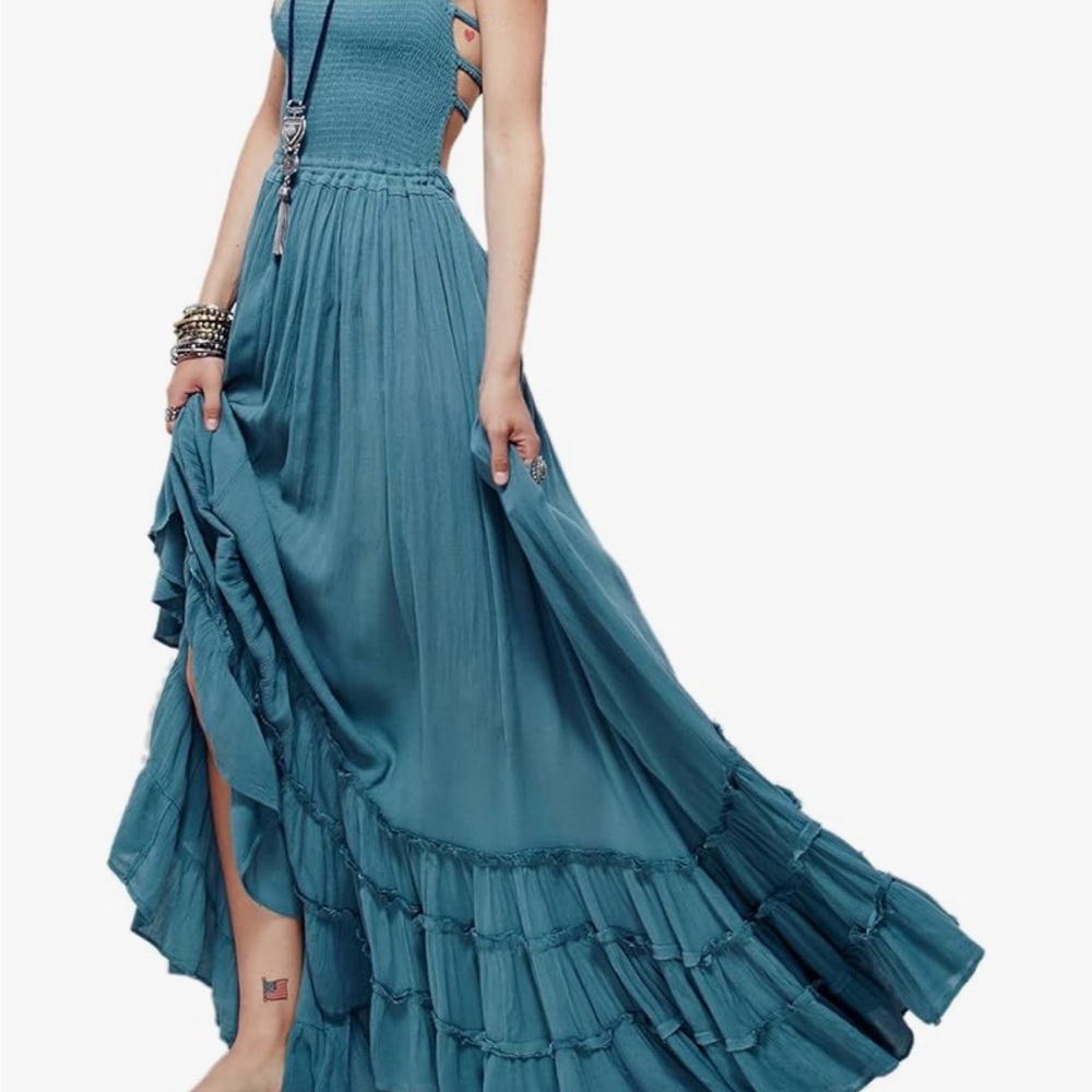 Elegant Blue Maxi Dress